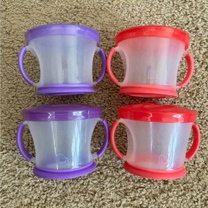 Purple and Red Snack Containers